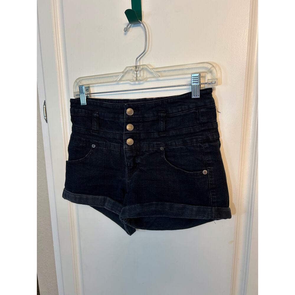 Mossimo black high waist button up shorts with folded hem